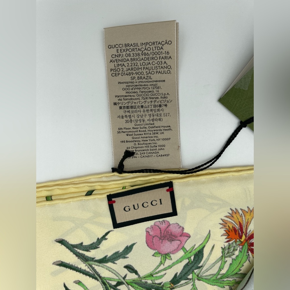NEW GUCCI FLORA FLORAL SILK SCARF HEAD WRAP NWT! - Picture 10 of 15